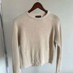 Wool rich 100% cotton ecru sweater
